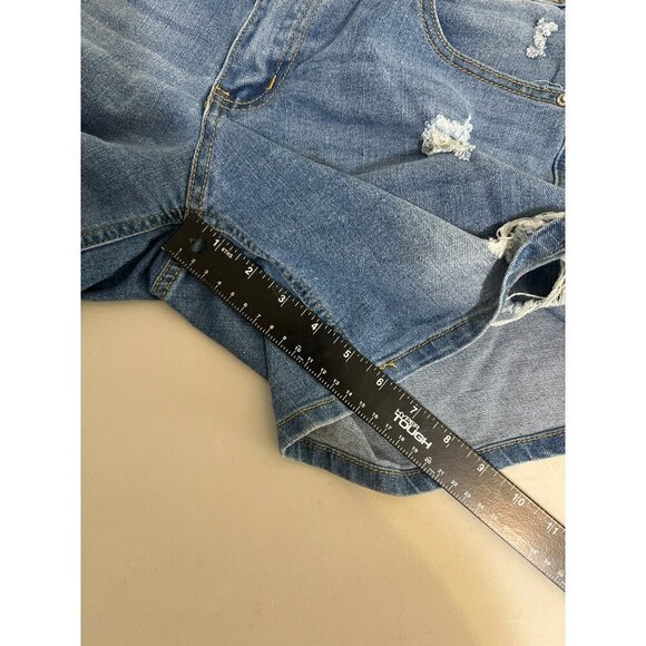 Copperflash Sz 6 Jean Shorts Medium Wash Destroyed Denim - Picture 8 of 8